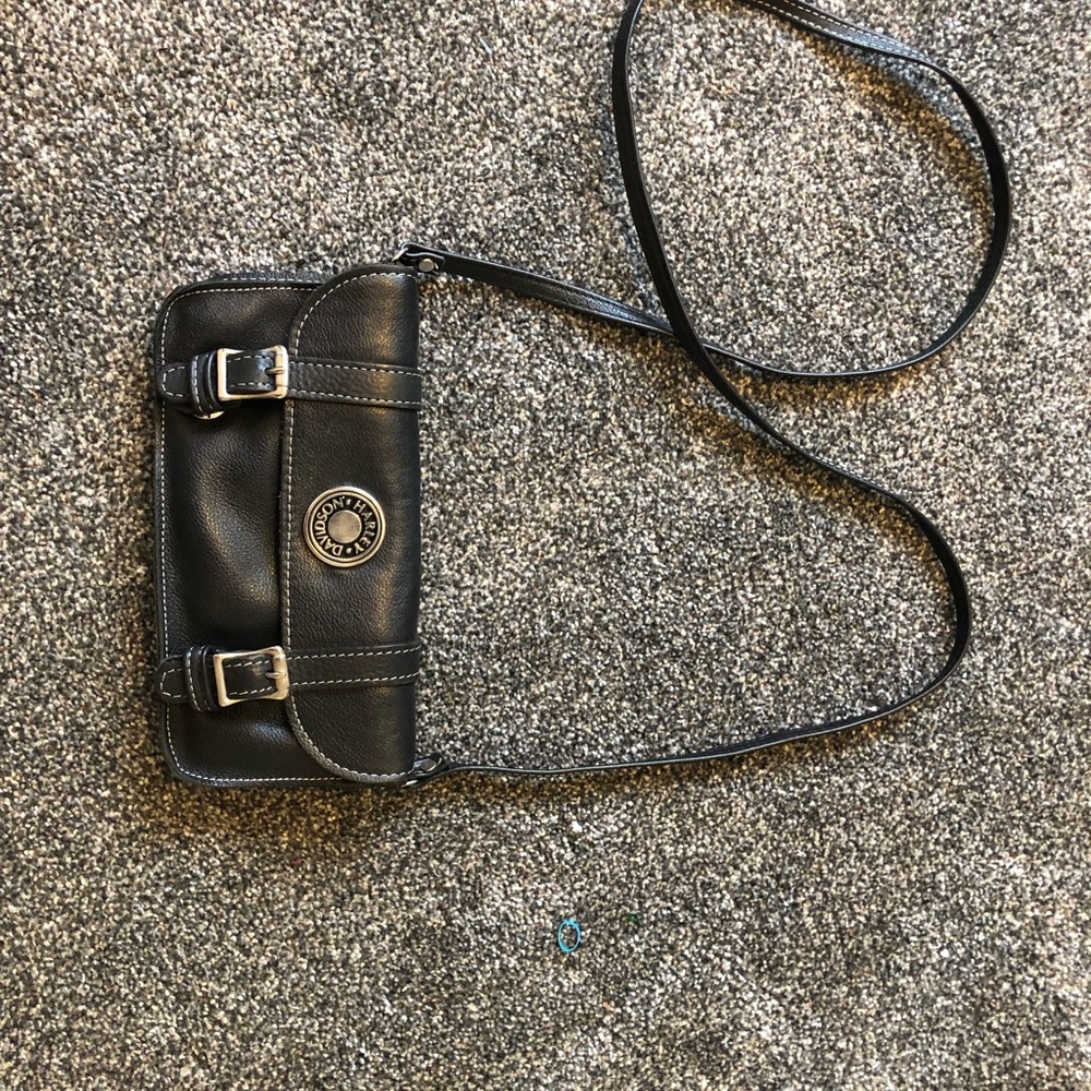 Harley Davidson leather shoulder strap purse